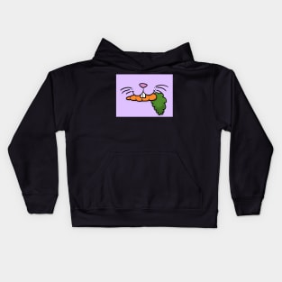 Bunny Mouth With Carrot Face Mask (Lavender) Kids Hoodie